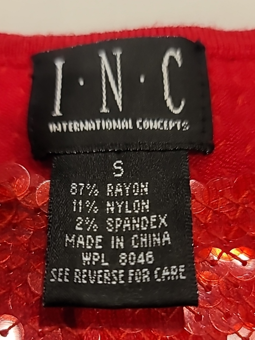 INC International Concepts Red Sequin Tank Top - Women's Sleeveless Knit Small - Picture 9 of 9